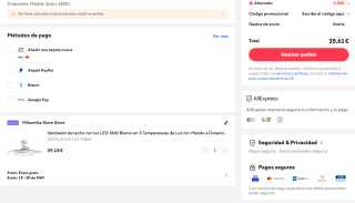 Ventilador de techo con luz LED 36W Blanco 3 Temperaturas de Luz con Mando a Distancia por 35,61€