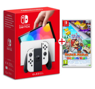 Consola Nintendo Oled blanca + juego Paper Mario a 347,54€