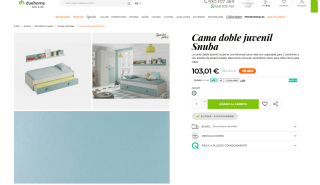 Cama con estante 2 colchones por solo 101,98€