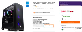 Ordenador PcCom Ready Intel Core i5-12400F / 32GB RAM / 1TB SSD / RTX 4060 + Windows 11 Home por 999€