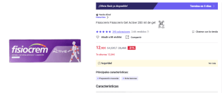 Fisiocrem Gel Active 200 ml por 12,92€