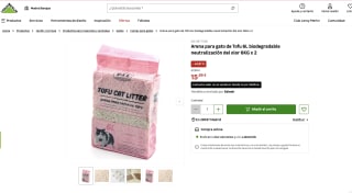 2x6L Arena para gato de Tofu biodegradable neutralización del olor por 15,99€