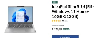 Lenovo IdeaPad Slim 5 82XE009YMH 14" laptop voor €599,01