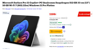Microsoft Surface Pro 11 Copilot+ PC, 33 cm (13 inch) voor €1.199 bij Bol