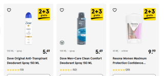 2+3 Gratis Axe, Vaseline, Rexona, Dove, Robijn, Andrelon bij de Etos