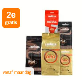 Alle Lavazza koffie 1+1gratis bij de AH
