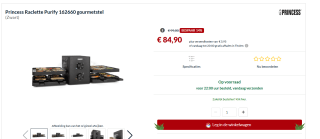 Princess 162660 Raclette Purify - 8 personen voor €84,90 bij Alternate