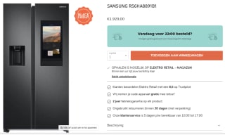 Samsung RS6HA8891B1 amerikaanse koelkast voor €1929 bij Elektroretail