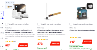 Philips Hue verlichting de 2e halve prijs bij Bol