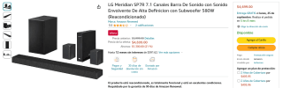 Teatro en Casa LG Meridian SP7R 7.1 por $4,699 en Amazon