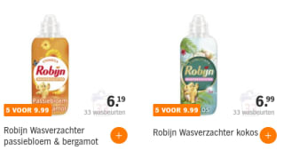 5x Robijn wasverzachter voor €10 euro bij Albert Heijn
