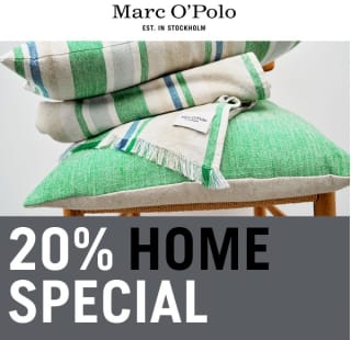 20% korting op alle woonaccessoires bij Marc O'Polo