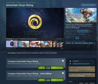Videojuego Immortals Fenyx Rising Steam por 5,99€