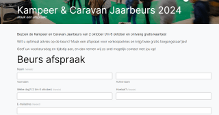 Gratis kaartjes Kampeer en Caravan Jaarbeurs bij verkoopadvies op de beurs bij De Klerk Campers en Caravans