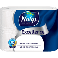 6 Rollen toiletpapier Nalys Excellence 5-laags of Velours 3-laags voor €2,49 bij Dirk