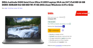 DELL Latitude 5450 Intel Core Ultra 5 135U Laptop 35,6 cm (14") voor €999 bij Bol