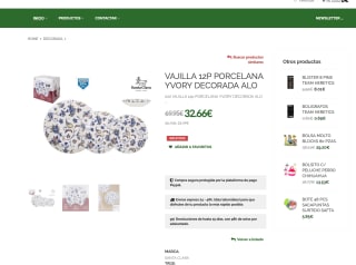 Vajilla de porcelana YVORY DECORADA ALO por solo 32,66€