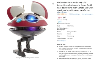 Star Wars: Obi-Wan Kenobi Electronic Figure LO-LA59 (Lola) voor €9,99 bij Amazon