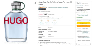 Perfume Hugo Boss 6.7oz por $949 en Amazon