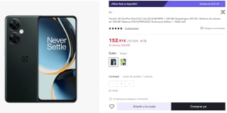 OnePlus Nord CE 3 Lite 5G 8GB/128GB por 140,91€