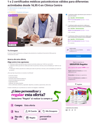 Certificado psicotécnico para el carné de conducir por solo 12,71€