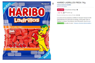 1 Kg de Haribo Ladrillos de Fresa por 5.55€