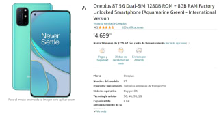 OnePlus 8T 5G 128GB Reacondicionado por $4,699 en Amazon