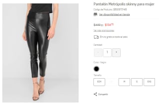 Pantalón Metrópolis Skinny Mujer por $135 en Suburbia
