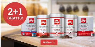 2+1 gratis op Illy koffie met deze Koffievoordeel kortingscode