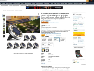 8 Paquetes Luces Solares LED Impermeable por solo 13,79€