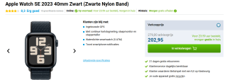 Apple Watch SE 2023 40mm Zwart voor €202,95 bij Belsimpel