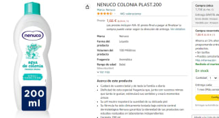 Colonia Nenuco para bebe 200ml por solo 1.66€