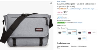 Eastpak DELEGATE + Shoudertas, met 17 inch laptopvak voor €25 bij Amazon