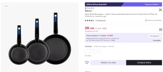 Monix Martín Berasategui Juego 3 sartenes por 19,72€