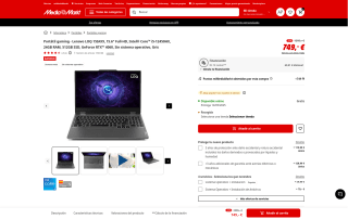 Portátil gaming Lenovo LOQ 15IAX9 15.6" por 749€