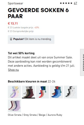 Adidas Gevoerde Sportswear Sokken 6 Paar voor €13,11 bij Zalando