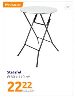 Statafel voor €22,22 bij Action