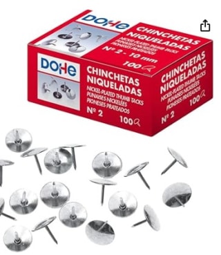 Pack de 100 chinchetas niqueladas Dohe por 0,68€