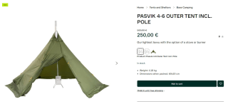 Pasvik tipi 4-6 personen voor €250 bij Helsport