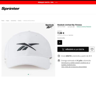 Gorra Reebok United By Fitness por 7,19€