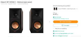 Klipsch RP-500M II Boekenplank Speakers voor €371 per paar bij Art&Craft