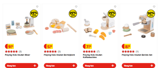 Tot 50% kassakorting op Playing kids houten speelgoed bij Kruidvat