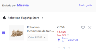 PRECIAZO LOCOMOTORA locomotora de tren de madera, 3D LK701 DE ROKR por solo 14,49€