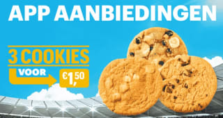3 cookies voor €1,50 bij Subway