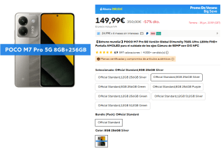 Xiaomi POCO M7 Pro 5G de 8GB/256GB por 149,99€ envío desde España