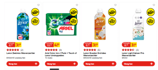 Gratis wasstraatpas bij aankoop van 3x Ariel, Lenor of Dreft voor 10,- bij Kruidvat