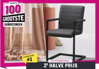 2e halve prijs op eetkamerstoelen bij Leen Bakker
