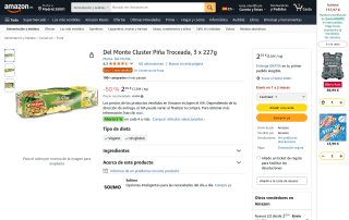 Piña troceada Del Monte pack 3 x 227 g por 2,14€