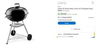 Asador de Carbón Weber Jumbo Joe 22" en $2,399 | Descuento Walmart