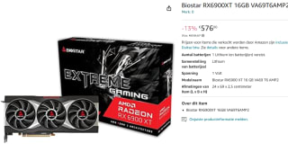 Biostar RX6900XT 16GB VA69T6AMP2 voor €585,73 bij Amazon